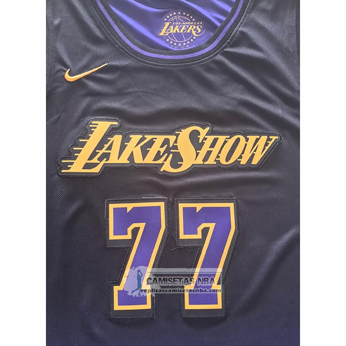 Camiseta Los Angeles Lakers Luka Doncic NO 77 Ciudad 2024-25 Violeta